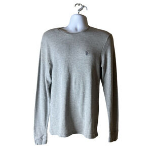 US Polo Assn Sleepwear Shirt Mens XL Long Sleeve Waffle Knit Embroidered Pulover